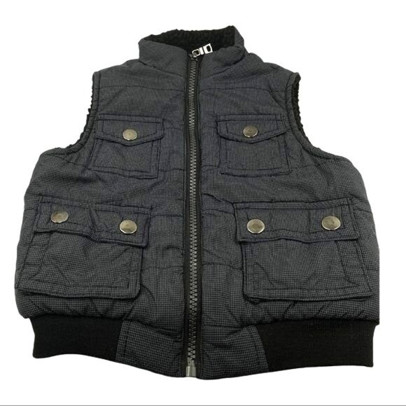 Sovereign Code Toddler Holloran Vest Navy Checked Black Trim Size 24M - Picture 2 of 12